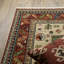 Tapis oriental en laine tissé à la machine en rouge / vert-844816492
