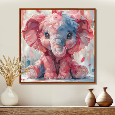 Rose bleu bébé éléphant - éléphant, reproduction d'art murale