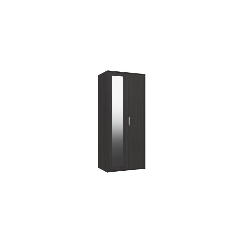 Zakariyah 2 Door Manufactured Wood Wardrobe, Anthracite Oak