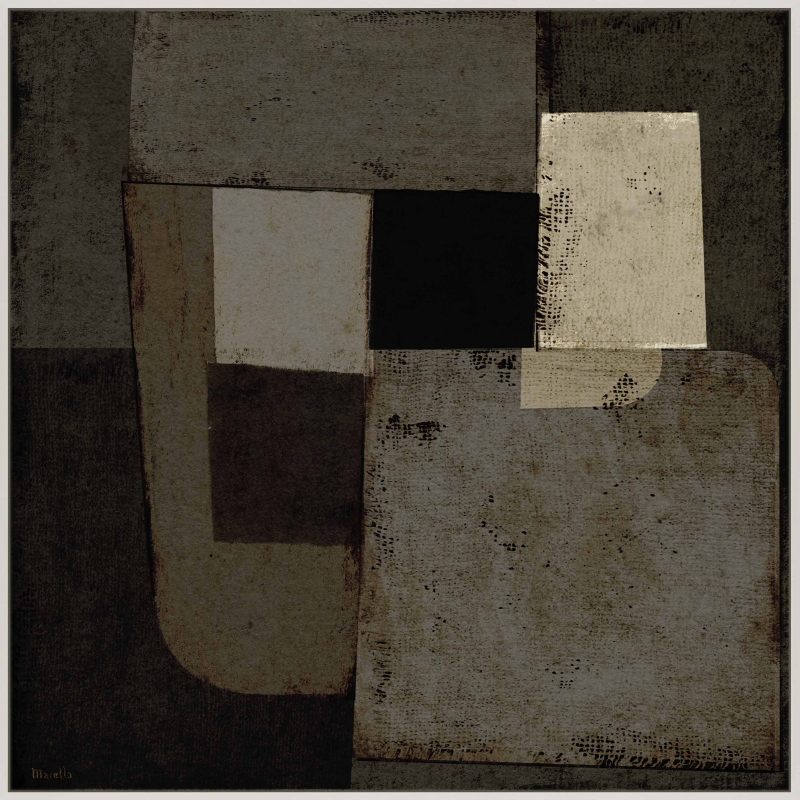 Night Shift 1 by Marco Marella for Studio M - Framed Wall Art, Black, Paper, 24" H x 24" W