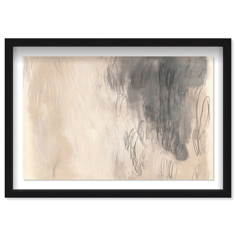 Oliver Gal Faded Spirals I Abstract - Luxury Shadowbox Framed Wall Art, 31.5" H x 46.5" W, Black