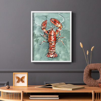 «Aquatic Lobster I», reproduction encadrée - bois massif