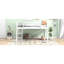 Lit mezzanine simple blanc avec - Lit en bois bas à capacité de charge élevée, blanc, flexible-1269317587-1269317586