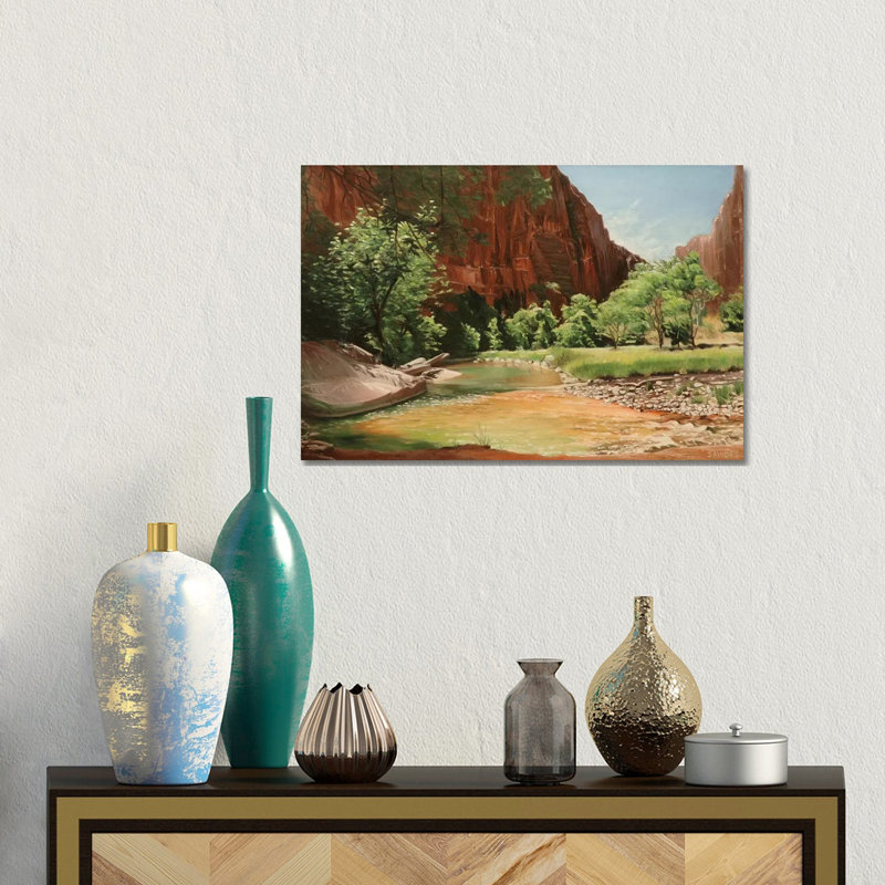 Zion - Along The North Fork Virgin River by Nick Savides - Gallery-Wrapped Canvas Giclée on Canvas, Canvas