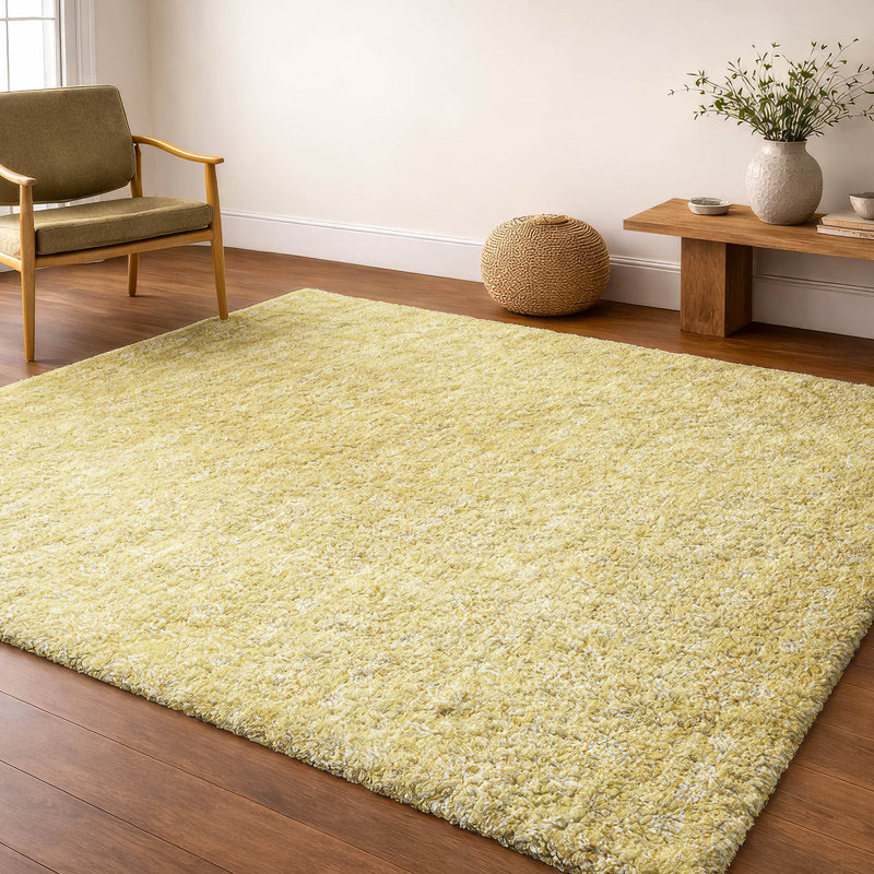Tapis à poil long de qualité supérieure lavable à la machine ADS703, Miel, 5 pi x 7 pi 6 po