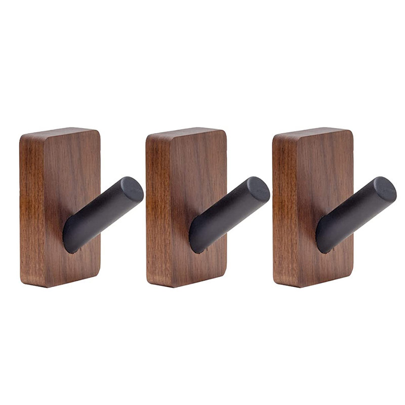 Solid Wood 3 - Hook Wall Mounted Wall Hook