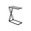 Table d'appoint, en forme de C, bout, côté, collation, stratifié gris, métal noir, contemporain, moderne
