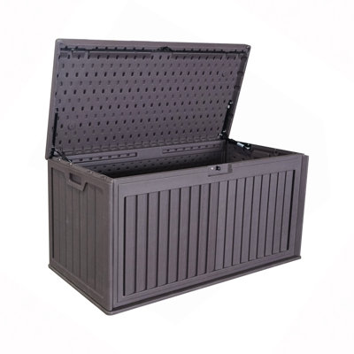 100 Gallon Resin Outdoor/Patio Deck Box Waterproof, Plastic Patio Storage Box With Side Handles, Lockable Storage Containers For Patio Furniture Cushi by MIAMI CUSTOM FURNITURE & UPHOLSTERY LLC