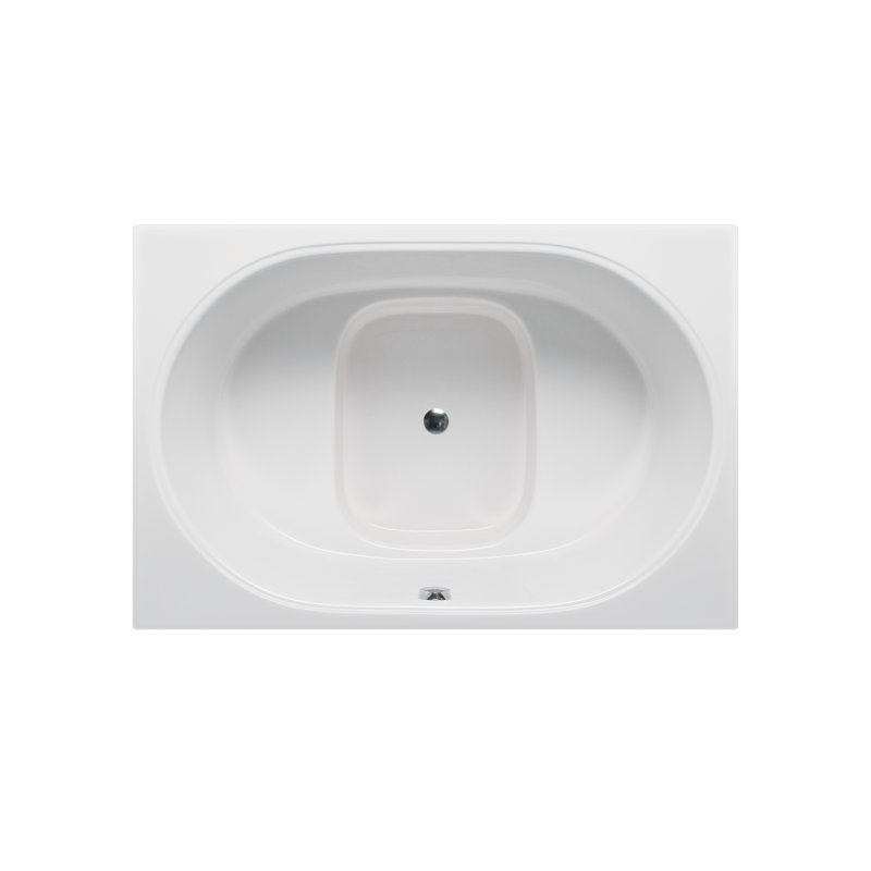Honolua 60" x 40" Drop In Deep Soaking Acrylic Bathtub with Integrated Seats, White