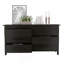 Commode double 6 tiroirs Wezz, chambre à coucher, noir-1912514795