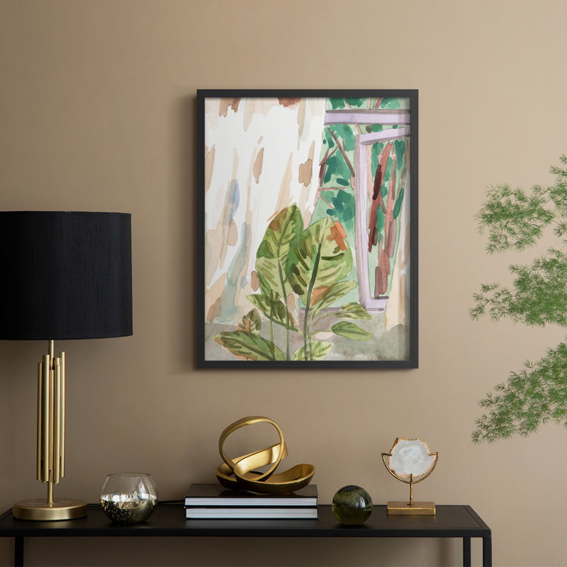 A Spring Window II, reproduction encadrée - bois massif, H 30 po x l 24 po, Noir, noir, noir, noir