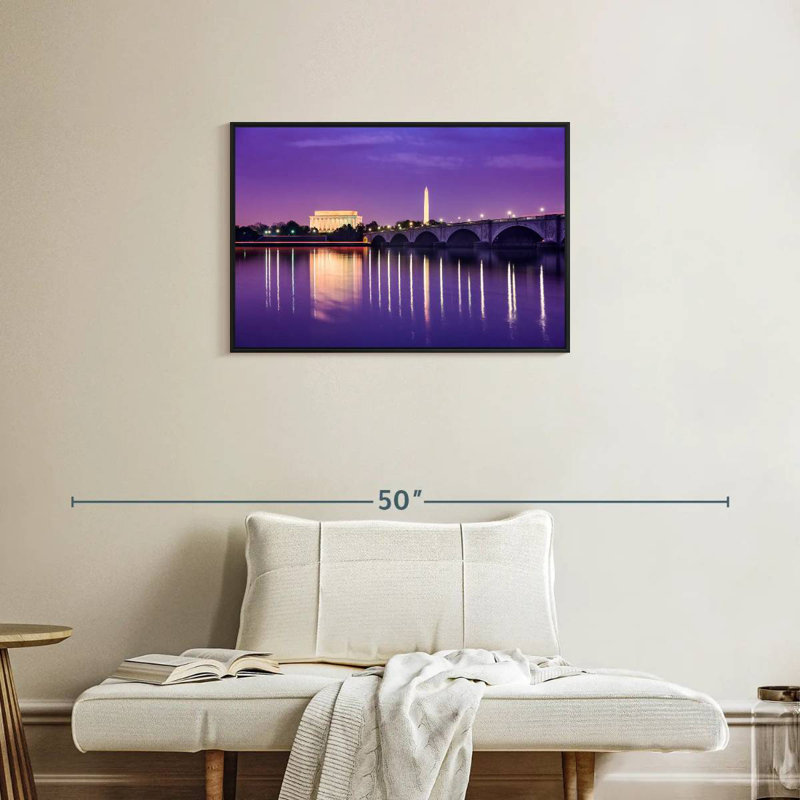 Vue sur le Potomac, 31 po x 21 po, Cadre flottant noir