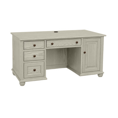 Modern Oak Solid Wood Computer Desk with CPU storage