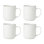 Oneida 24 Seven Black Rim Mugs, Set Of 4