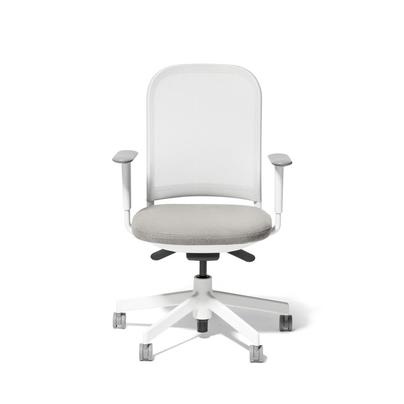 Maxwell Task Chair, White, Silver