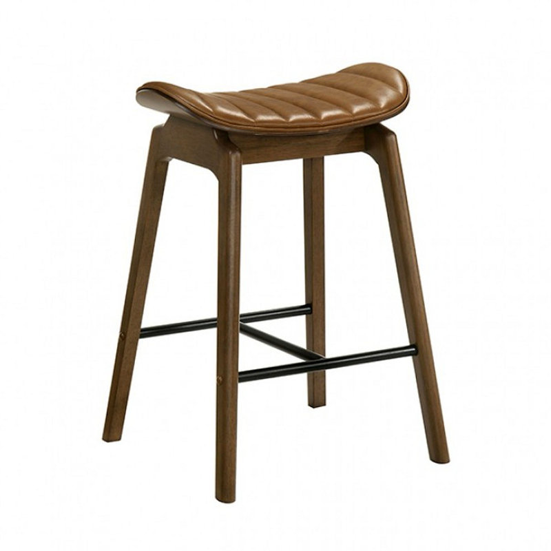 Chaise de salle à manger à hauteur de comptoir et repose-pieds en métal