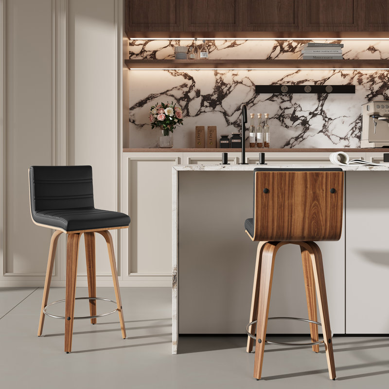 Tabouret de comptoir pivotant 26 po, Noir