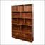 Bibliothèque de 70,87 po de hauteur à 4 niveaux avec 10 cubes Bibliothèque à 3 portes, avec tablette ouverte et armoire, rangement cubique moderne | Noyer brun | Contemporain