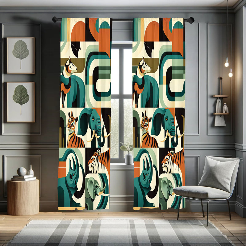 Paire de rideaux 2 pièces Ambesonne, L 56 po x L 63 po