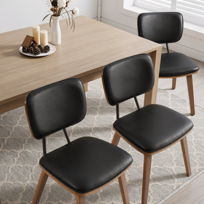 Ensemble de 2 chaises de salle à manger de style moderne Mid-Century de 18,9 po avec coussin de siège rembourré et dossier incurvé