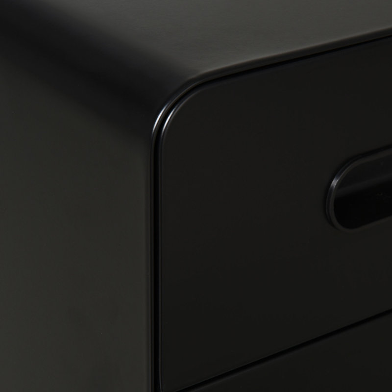 Lynnae 15.4'' Wide 3 -Drawer Mobile Steel File Cabinet, Black