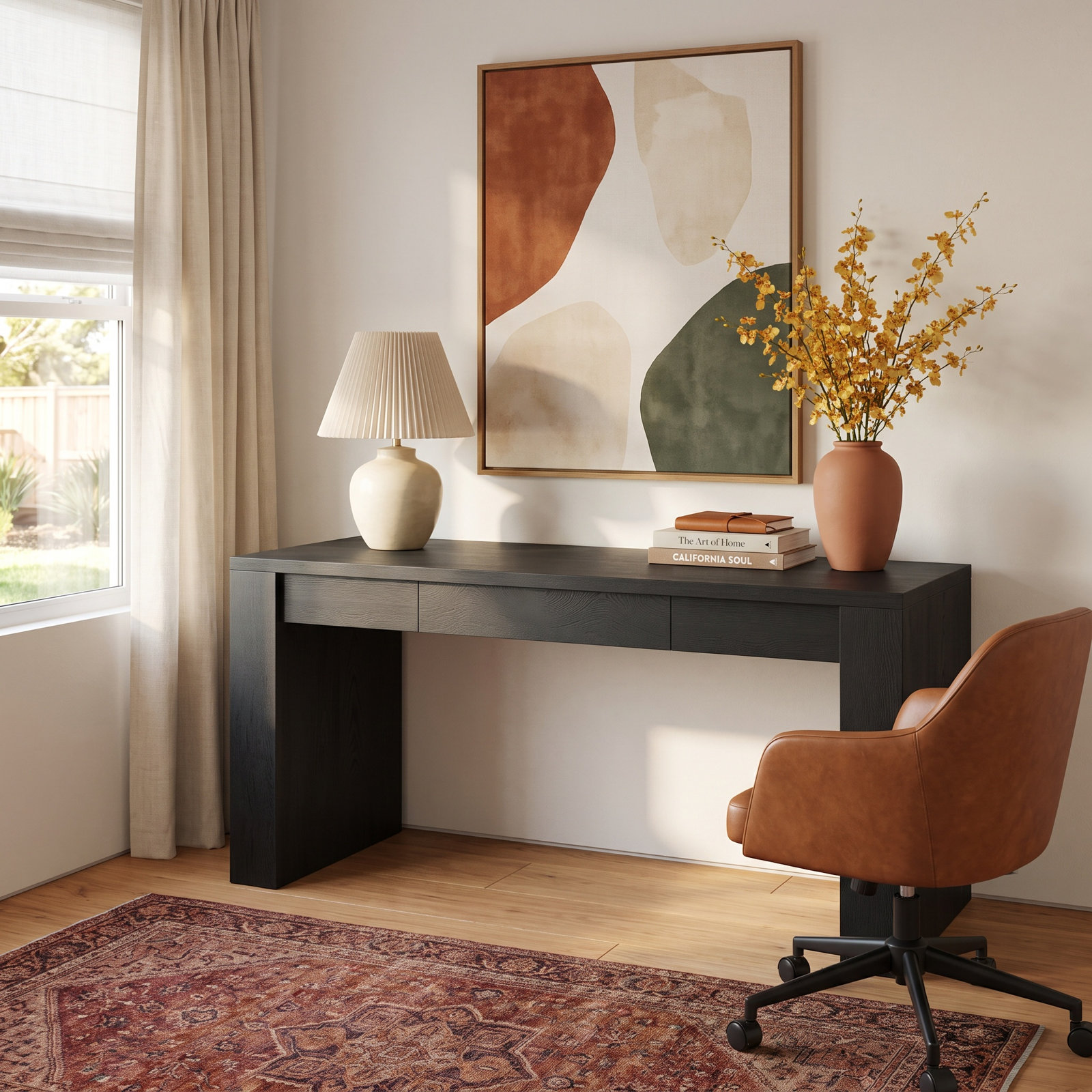 Steph 62 " Writing Desk, Black