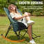 Chaise berçante de camping surdimensionnée avec coussin, Temmo pliant portable pour adultes, support 350 lb-1790214240
