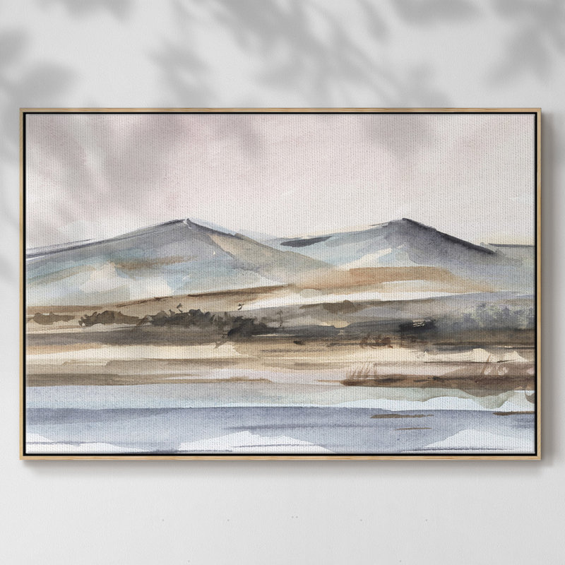Autumn Mountain Valley II, reproduction d'art sur toile, H 17 po x l 25 po x P 2 po, Toile naturelle avec cadre flottant