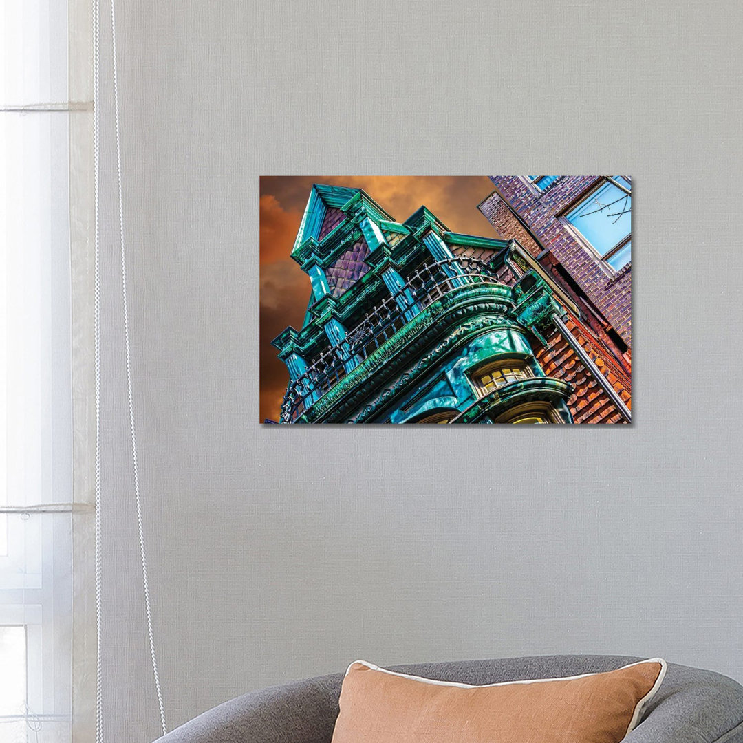 Victorian On Dearborn And Goethe Chicago von Raymond Kunst - Gallery-Wrapped Canvas Giclée on Canvas