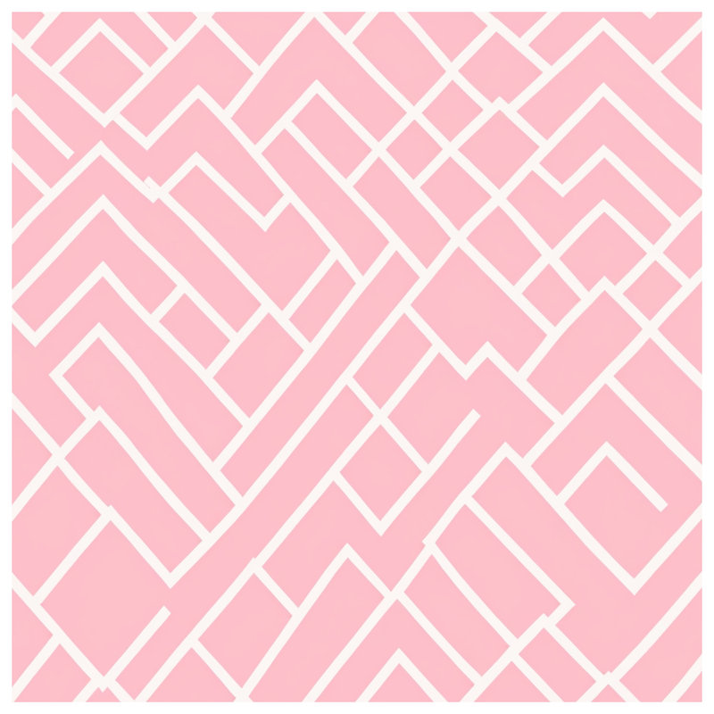 Édredon rose à lignes géométriques, Lit simple
