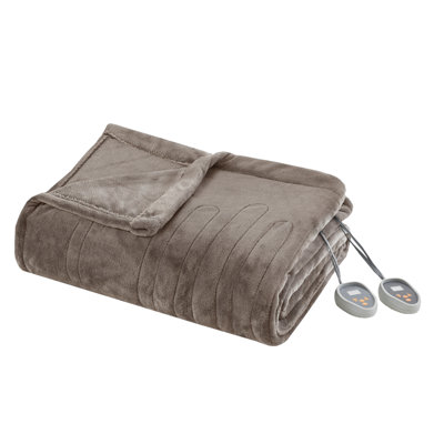 Heated Plush Mink Ultra-Soft Machine Washable Auto Shut-Off Full Blanket with 20 Heat Settings