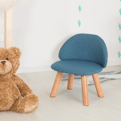 Tabouret en bois rembourré, lin, enfants
