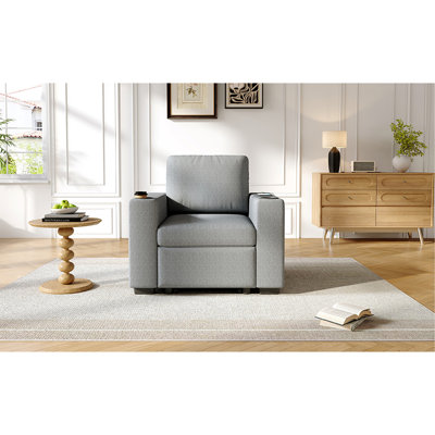 35,4 po Canapé-lit escamotable moderne pour canapé-lit simple pour salon, gris