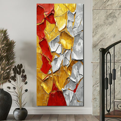 «Abstract Fiery Fragmented Balance I» - Art mural moderne
