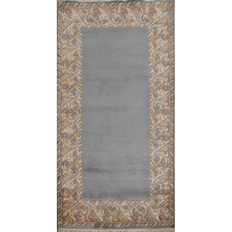 Tapis oriental népalais en laine noué à la main Border 3X5