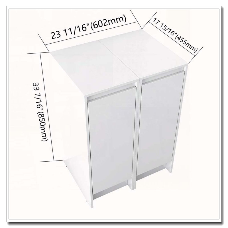 Armoire de rangement autoportante avec portes à fermeture douce