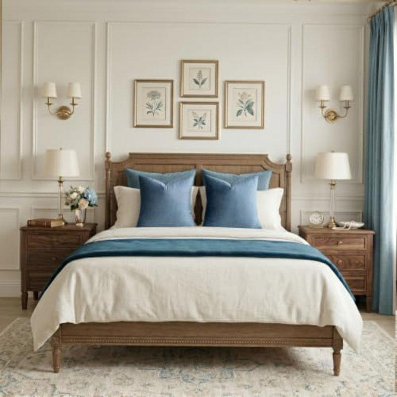 Housses de coussin en velours pierre bleue 18 x 18