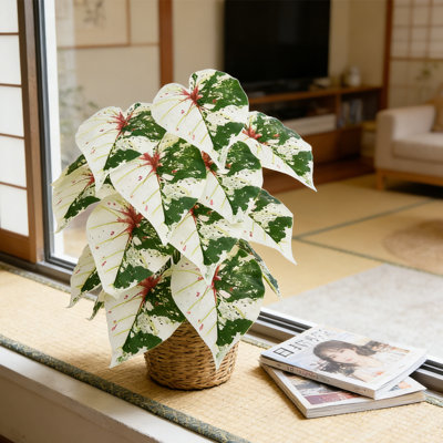 Grand pot artificiel coloré de 27 pouces, verdure intérieure simulée avec pot de fleurs en plastique, idéal pour le bureau à domicile, le salon, le balcon, le porche ou la décoration extérieure