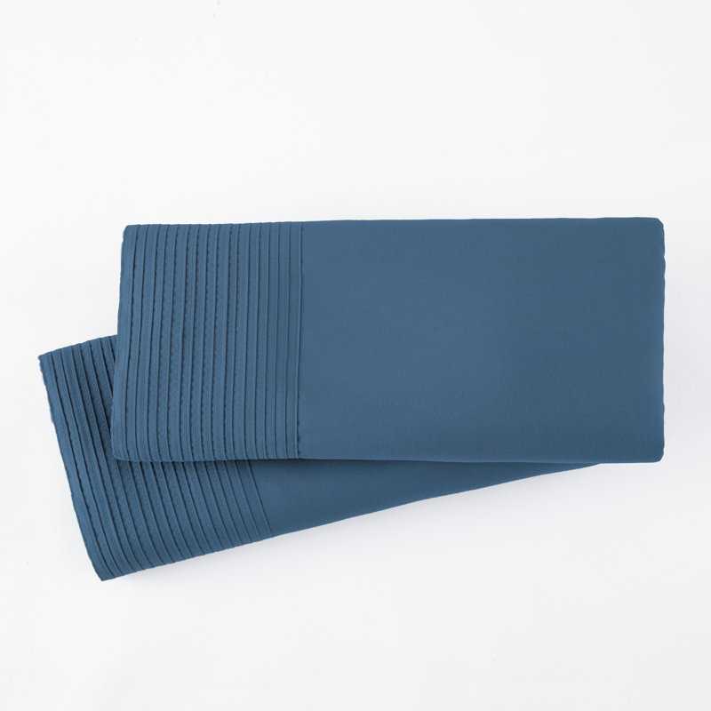 Ensemble de 2 taies d'oreiller à ourlet plissé Vilano Springs de Southshore Fine Linens, coloris bleu couronne, en microfibre doublement brossée 110 g/m², infroissable et lavable à la machine, format Queen/Standard.