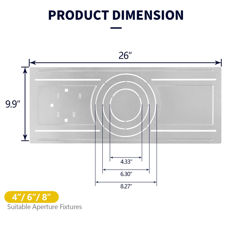 Cadre / plaque de fixation pour éclairage encastré de nouvelle construction 6 pces pour 4/6/8 pouces