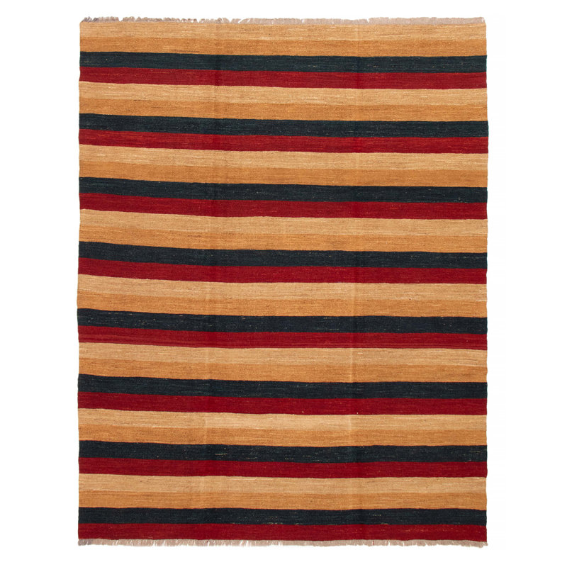 Tapisserie naturelle brun Kilim 8 pi 1 po x 10 pi 4 po