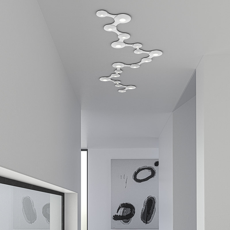 Coral Surface 3 - Light 47" Unique LED Flush Mount, Satin White, 3, 47"
