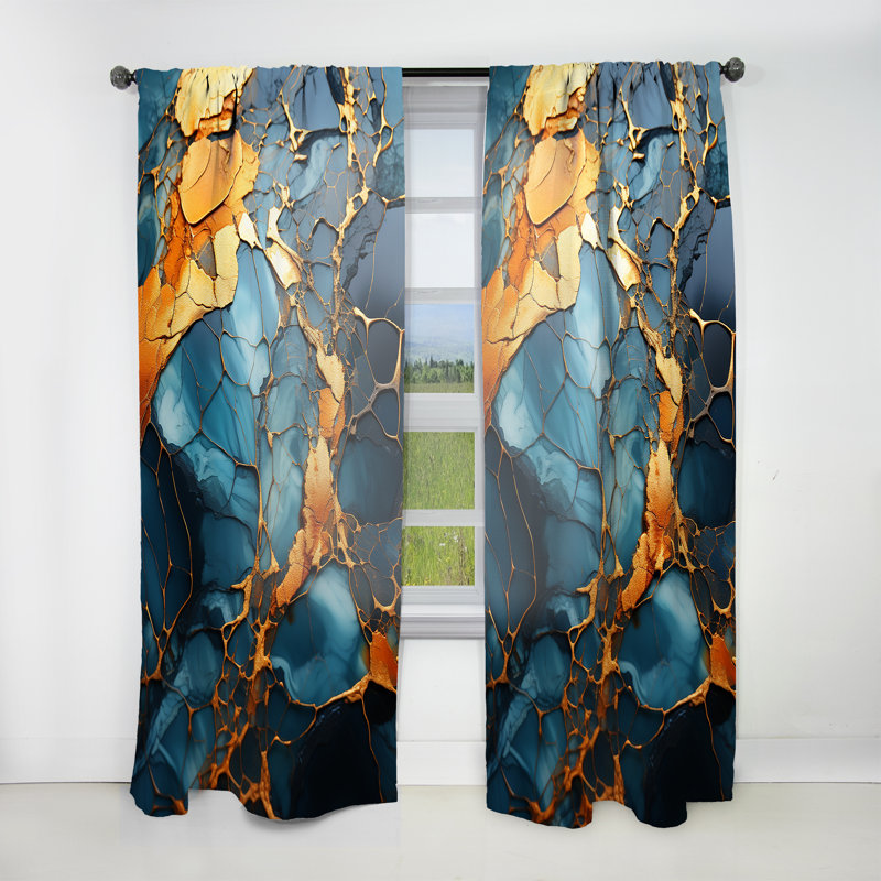 Braymer - Abstract Curtain - Room Darkening Curtain - 1 Panels, 52" W x 95" L