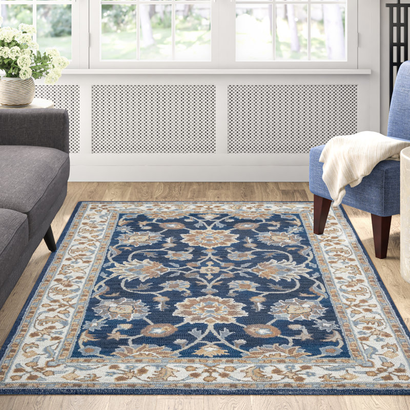 Onca Performance Hand Tufted Wool Oriental Indoor Rug, Rectangle 5' x 8'