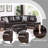 3-Piece Faux Leather Sectional Sofa-1459273677