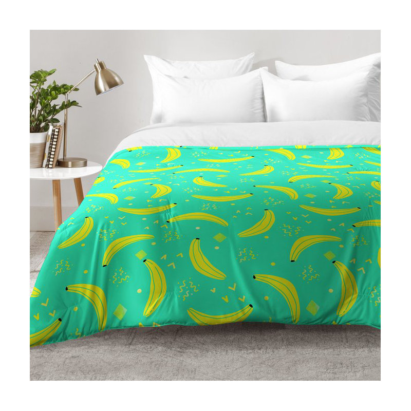 Ensemble d'édredon Bananas Over Bananas, Édredon double / grand + 2 taies décoratives sta