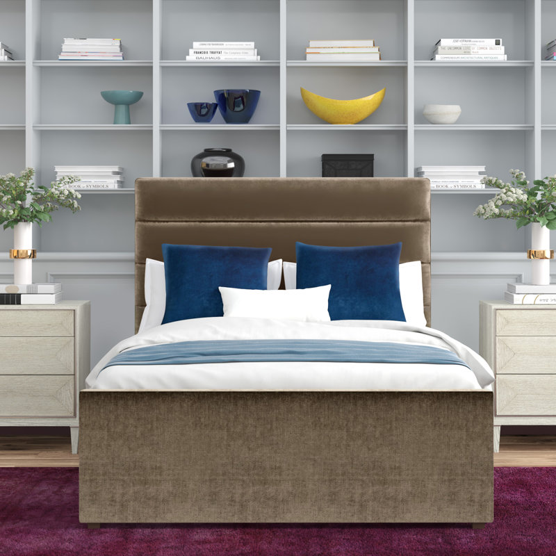 Cagle Upholstered Bed, King, Cambric Ivory
