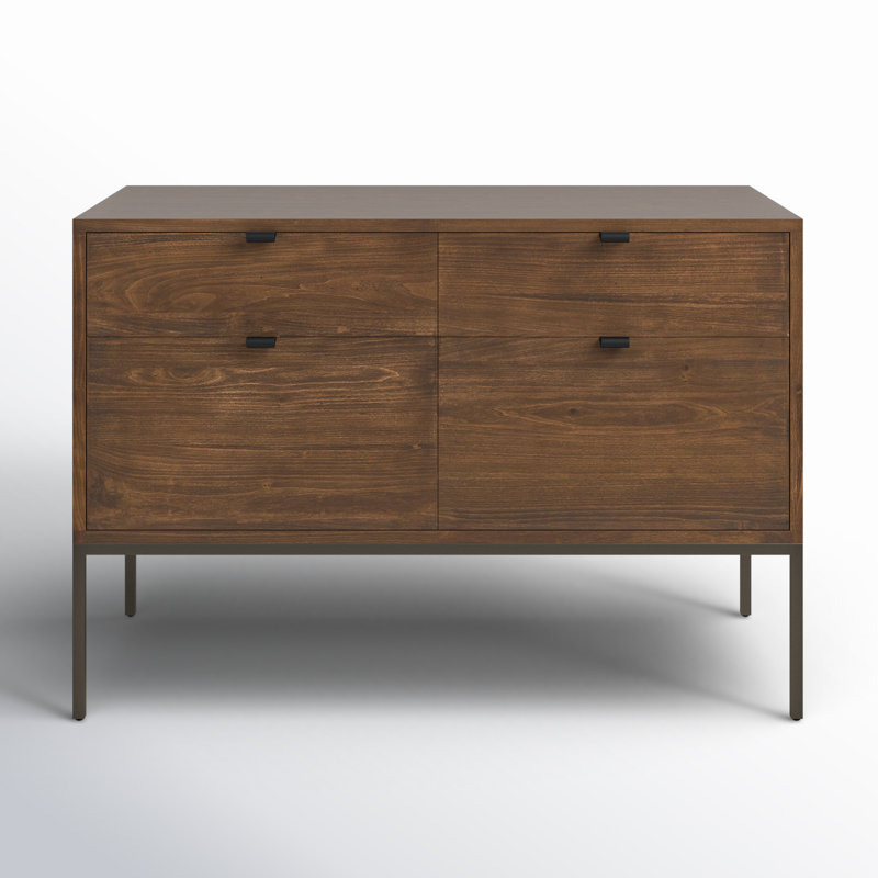 Trey 4 - Drawer Solid Wood File Cabinet, Brown