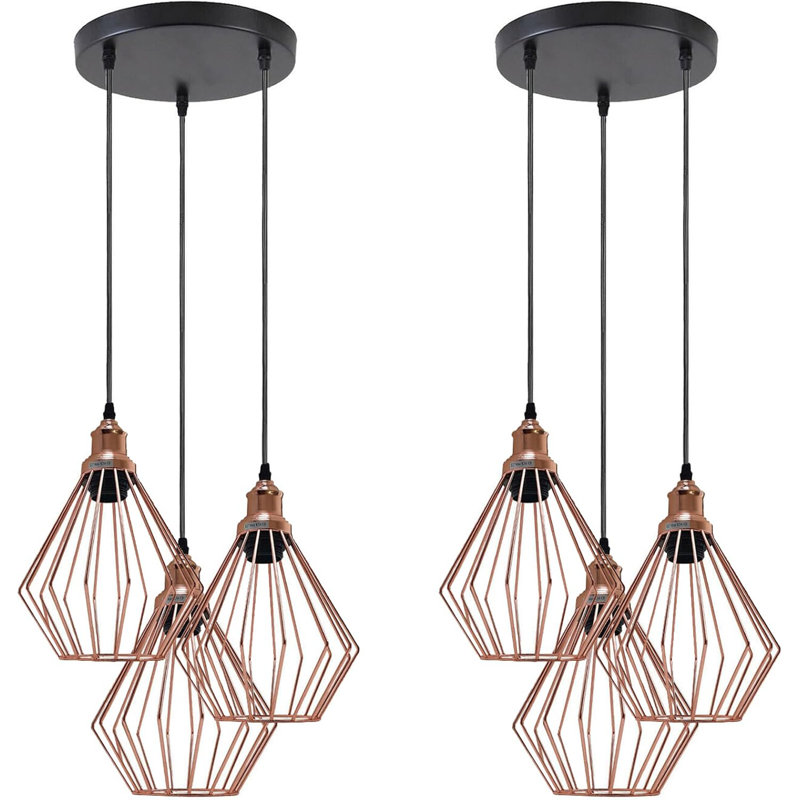 3 - Light Rose Gold Cluster Pendant