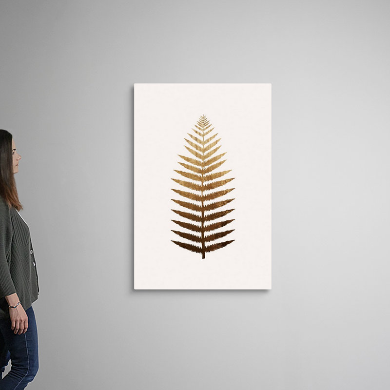 «Golden Leaf No. 7», art mural sur toile, Toile tendue, H 48 po x l 32 po